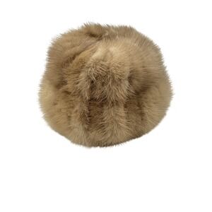 Vintage Mr. Mac Hat Ivory Blonde Or Pastel Mink Fur Winter Pill Box Hat